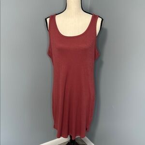 A New Day Women’s Red/Orange Ribbed Tank Dress Sz L